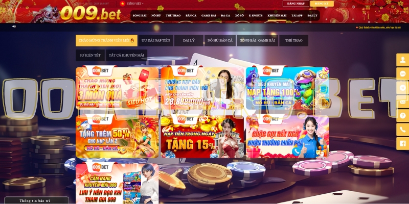 Nhà cái 009 casino ngập tràn ưu đãi