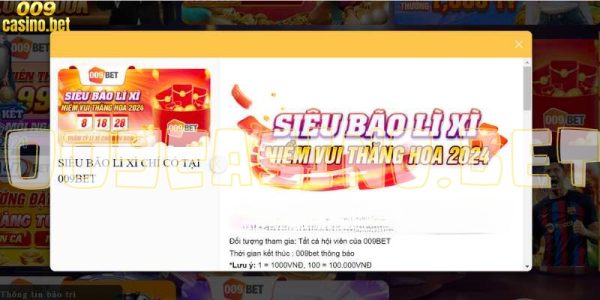 Siêu bão lì xì của 009casino.bet